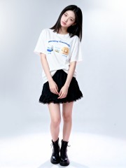 CORE Tiered Elastic Waist Mini Skirt w/inner Short