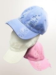 Ripped Color Denim Baseball Cap