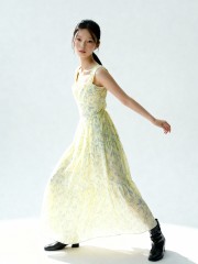 ELITE Ivy Cotton Poplin Flower Print Maxi Dress