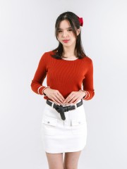 CNY Lace Outline Knit Top