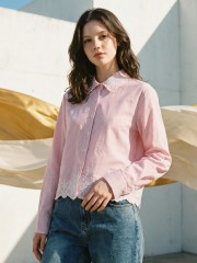 EID Collar Embroidery Stripes Shirt