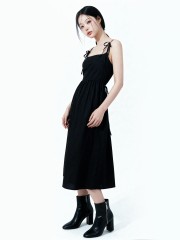 Irine Midi Dresss With Ribbon Tied Sleeves