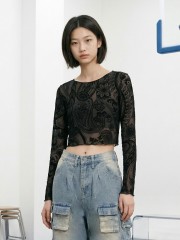 JR CORE NRC Tribal Print Crop Top
