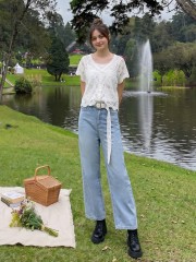 PG Knitted Embroidery Short Sleeves Cardigan