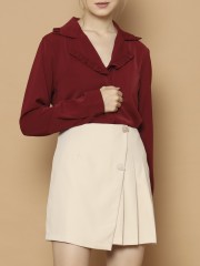 CH21 Gathered Frill Collar Shirt