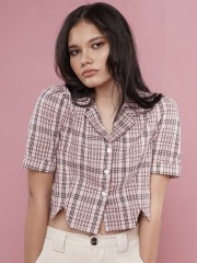 Checkered Crop Shirt