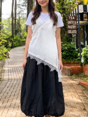PG Satin Lace Cross Asymetric Camisole