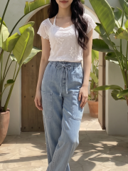2pcs Set Inner And Embroidery Lace Top