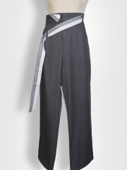 SMARTEN Folded Wide Leg Trousers
