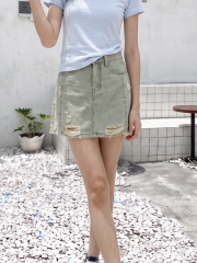 PG Edge Ripped Light Denim Skort