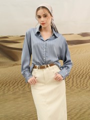 EID4 Oversize Satin Stripes Shirt