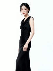 Dona Drape Satin Midi Dress