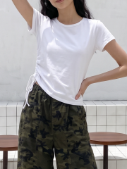 JR CORE Round Neck Side Pull Tee