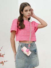 CNY24 Textured Semi Crop Top