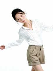 Pecan Grid Lines Embroidery Oversize Shirt