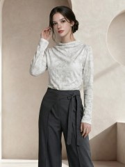 EID Side Runch Embroidery High Neck Tee