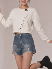 JR PG Heart Button Wave Cardigan
