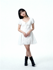 White Lining Side Runched Mini Dress
