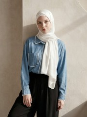 EID Zafina Lace Accent Denim Shirt