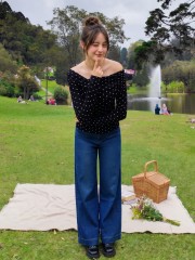 PG Polkadot Off Shoulder Overlap Tee
