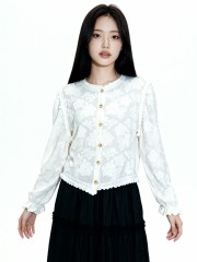 Holly Flower Embroidery Cardigan