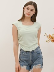 SEA CORE Short Sleeves Square Neck Tee