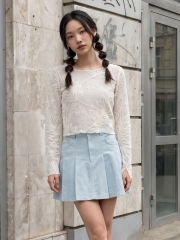 JR CORE NRC Flower Embroidery Net Tee