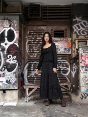 NRC 2 pcs Set Polka Top And Midi Skirt